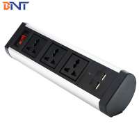 Without cut-out hole clamp on office table multimedia power socket