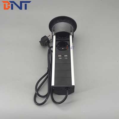 For kitchen office room manual pop up power socket with usb charger hidden desktop socket